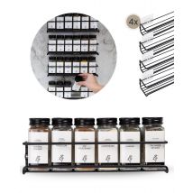 Porte-épices suspendu Organess avec 24 pots à épices - Couvercle en aluminium - Accessoires inclus