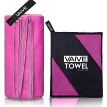 VAIVE Serviette microfibre - Serviette de plage 100x200 - Serviette de bain - Serviette de voyage Séchage rapide - Rose