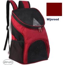 Ceruzo Sac à dos pour chien - Sac à dos pour chat - Max 10 kg- Sac de voyage - 26x33x40cm - Rouge