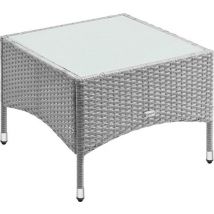 Table d'appoint CASARIA - Table basse d'extérieur en polystyrène 58x58x42cm - Gris