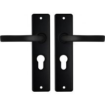 AXA Kit de quincaillerie de porte Porte intérieure - Edge Basic Block - Poignée de porte noire - avec trou de cylindre PC55 - Poignée de porte avec bouclier