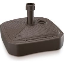 1x Pièces de bases de parasol en plastique rotin carré marron 12 litres - largeur 39 cm