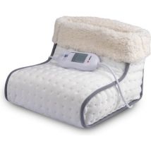 Chauffe-pieds électrique - alpina - Housse intérieure lavable - Protection contre la surchauffe - 3 niveaux - Blanc