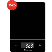 Kitchenwell Balance de cuisine numérique de précision - Balance de cuisine - 1gr - 15kg - Fonction tare - Noir