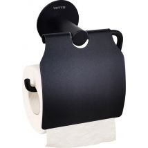 WITTS Porte-rouleau de papier toilette - Autocollant / Sans perçage - Porte-rouleau de papier toilette - Noir