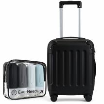 Valise pour bagage à main + bouteilles de voyage - Kit de voyage compact pour liquides et bagages - noir