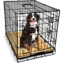 Gopets Dog Bench Foldable XL - Banc - Pour chiens - Coussin pour chien inclus - 2 portes - 107 x 71 x 76 cm