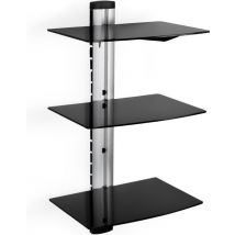 tectake - support mural - support mural pour p.ex. lecteur DVD - 3 plaques en verre - 400349