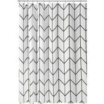 Rideau de douche Accessoires de salle de bains - Arête de poisson - Noir/Blanc- 180x200 cm