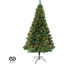Infinity Goods Artificial Christmas Tree With LED Lights - 240 cm - Arbre de Noël réaliste en plastique - Support en métal - Vert
