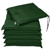 Detex Stoelkussens - 6 Stuks Waterafstotende Linnen-Look - Groen