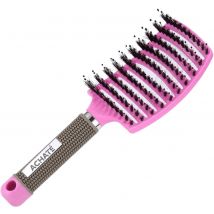 Achaté Brosse à cheveux anti-emmêlement - Courbe - Qualité renouvelée - Brosse à démêler - Rose
