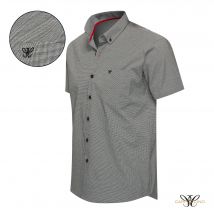 Cappuccino Bronte Chemise rayée - Manches courtes - noir vichy - Taille XXL