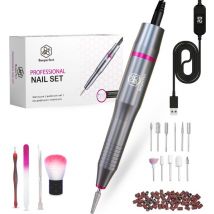 Lime à ongles électrique - Beeperfect - Coupe-ongles - Ensemble manucure et pédicure - 12 embouts et 60 rouleaux de ponçage - 4 accessoires supplémentaires