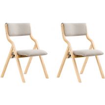 SoBuy Set of 2 Folding Chair, Office Chair with Upholstered Seat Cushion, Dining Chair, Light Grey, 49x80x54cm, FST40-HGx2 - pour la salle à manger, la cuisine, le salon ou le bureau à domicile
