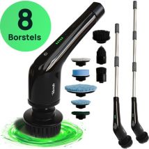 Skrub Electric Cleaning Brush - Brosse à récurer avec manche pour la salle de bain - 8 accessoires