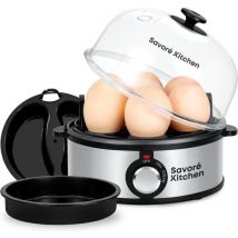 Savoré Kitchen 4-in-1 Poule à oeufs 7 oeufs - Plaque antiadhésive - Electrique - Poule à oeufs avec minuterie