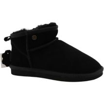 Alpacas Footwear - Ladies - Bottes courtes en daim véritable - Doublées de 100% de laine d'agneau douce - Black - 41