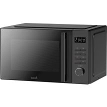 Micro-ondes combiné - 25L - Micro-ondes combiné à poser - Fonction gril et air chaud - 10 programmes de cuisson - Minuteur numérique et sécurité enfant - 900W - Noir - Saaf
