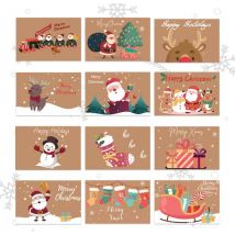 Giftmas Cartes de Noël - Cartes de vœux - 36 pièces - Avec enveloppes et autocollants - 10x15cm