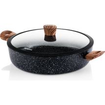 Casserole Westinghouse - Ø 32 cm - Induction - Sans PFOA - Couvercle inclus - Bois marbré noir