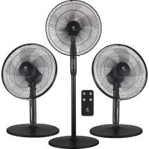 AirKing Ventilateur sur trépied 3-en-1 avec télécommande - Ventilateur vertical économe en énergie avec 3 réglages de vitesse - Ventilateur de refroidissement avec minuterie et mode nuit pour un refroidissement optimal - Noir