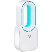 Ventilateur sans pale Lifetime Air - Ventilateur silencieux à trois vitesses - Ventilateur de bureau sans fil - Ventilateur de table avec éclairage d'ambiance LED - Rechargeable par USB-C - Design compact - 5W - Blanc