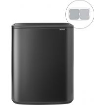 Brabantia Bo Touch Bin Poubelle - 2 x 30 litres - Tri des déchets - Confident Grey