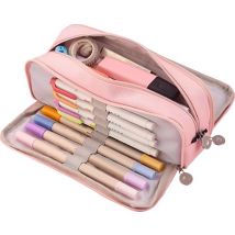Trousse à crayons de luxe - Trousse à crayons pour enfants et adultes - Trousse d'école pour garçons et filles - Rose