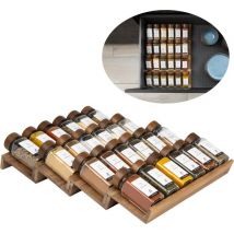 Organess Spice Rack Drawer - 4 Layer - For 28 Spice Jars - Acacia - Spice Organiser - Kitchen Drawer Organiser