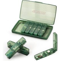MR. PANACHE Boîte à pilules pour 7 jours avec 3 compartiments - Boîte à médicaments - Boîtes à pilules - Coupe-pilules - Boîte à médicaments 7 jours - Boîte à pilules - Boîte à médicaments - Boîte à pilules 7 jours - Serrure forte - Boîte à médicaments av