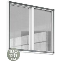 O'DADDY® Moustiquaire de fenêtre - 100x120 cm - Moustiquaire adaptable - Fibre de verre - Maille métallique - Moustiquaire - Polyvalent et facile à installer - Noir