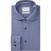 Chemise Michaelis slim fit pour homme - Oxford - bleu foncé - Repassage facile - Taille : 38
