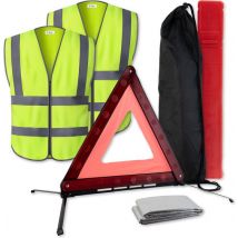 Kit de sécurité automobile 4 pièces de Faas - triangle de danger, gilet de sécurité, couverture de sauvetage - Accessoires requis dans les pays de vacances