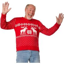 Dressforfun Christmas jumper snow fun red-white M - habillement costume halloween dress up partywear carnaval costume carnaval party wear - 303376