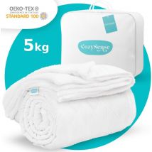 Couverture lestée CozySense® 5 kg - Couverture lestée - Couverture lestée avec répartition de la pression GLASS-Flow® - Couverture lavable incluse - 140x200 cm - Blanc