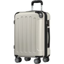 TRVLMORE Valise à main - 45L - Serrure TSA - Léger - Extensible - Trolley - 54x36x22cm - Champagne