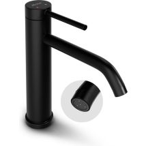 Mirlux Robinet de lavabo noir - Mélangeur de lavabo salle de bain - Robinet de lavabo - Robinet de lavabo / WC - Robinet - Robinet d'eau froide et chaude - Robinet de toilette eau froide et chaude
