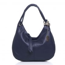Sac à bandoulière de luxe Anna Morellini Alba - Fait main en cuir 100 % italien - Bleu tendance