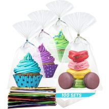 Feestio Party Bags Transparent - Treat Bags children's party - Cellophane bags - Candy bags - gift bags