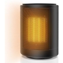 Fuegobird Réchaud électrique - Réchaud compact en céramique PTC avec bouton - 1500 watts - Protection contre l'inclinaison - Portable - Noir