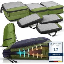 Cubes de compression pour valise et sac à dos avec sac de rangement, Olive Odyssey - Vert