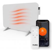 FlinQ Panneau chauffant intelligent - Infrarouge - 450 W - 12 m² - Thermostat inclus - 45 x 72,5 x 2,8 cm. -Blanc