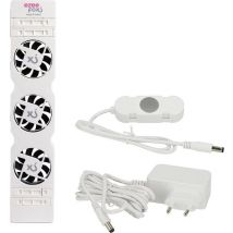 Ezeefox Radiator Fan with 3 Fans and Thermosensor - Monoset - Universal - Energy efficient - Very Quiet - Radiator Fan - White