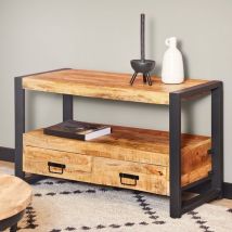Meuble TV en bois de manguier, 120x45xH60cm - ANGELO