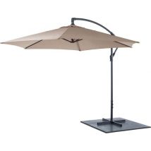 Lifetime Garden Parasol flottant - Parasol - 300 x 300 x 245 CM - réglable - Taupe