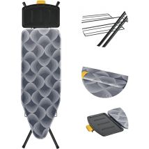 STAUS&BACH Ironiq Pro - Table à repasser pour centrale vapeur - Comprend une planche pliante et un support pliant - 76 - 96 cm réglable en hauteur - Avec support pour centrale vapeur fer à vapeur - 122 x 43,5 cm