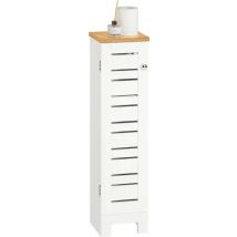 Sobuy - Meuble de toilette avec porte-papier -Blanc - 20x75x18 cm