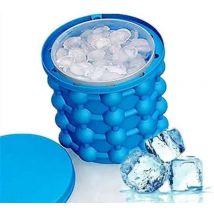 Seau à glace/cubeur de glace - Shop-Story - Refroidisseur de boissons - Seau en silicone 2 en 1 - Bleu