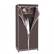 Armoire en tissu Armoire pliante en textile Armoire de camping Armoire en tissu Armoire pliante avec tringle à vêtements 172 x 74 x 50cm (Marron)